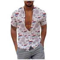 Ljetni trendi čišćenje Muška košulja Muška ljetna neovisnost Dan stila Štampana majica kratkih rukava
