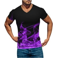 Košulje za muškarce Regularne fit 3D plamen obrasla tiskani okrugli vrat Majica s kratkim rukavima Summer