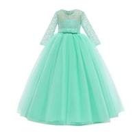 Disalica i dječja djevojka haljina kratki rukav mini haljina casual print zelena 160