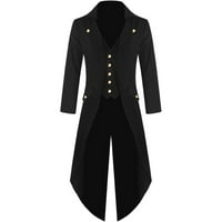 Wendunide Fleece Jakne i kaputi za muškarce Muški vintage punk gotički retro haljina kaput modni dugi