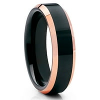 Vjenčani prsten od ružičastog volframa, crnog volfram prstena, jedinstveni vjenčani prsten, crni prsten,