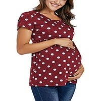 Plus veličine Ženska materinska vrhova Majica Dame Ljetna povremena bluza za trudnoću Tee