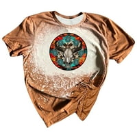 Smihono ženska modna čvora T-majice kratki rukav Ženski vrhovi Antelope Ties Etničke grafičke tenske