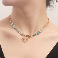 Duhgbne modne tirkizne perle ogrlicu za dugi čvorovi kamen multirand sloj ogrlica ručno rađena nakit