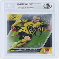 Erling Haaland Borussia Dortmund Autographied - TOPPS Chrome Bas Ovjerena kartica