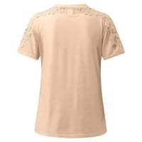 Turilly Womens Plus Veličina za čišćenje Žene Dame Solid Short rukava Pulover čipke The Majice Bluza