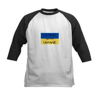 Cafepress - Stojim sa Ukrajinskim bejzbol dresima - Dječji pamučni bejzbol dres, majica za rukave