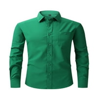 Voguele muns gornji gumb dolje majica rever izrez Tunika majica Business bluza protiv bora W7-15-Grass Green M