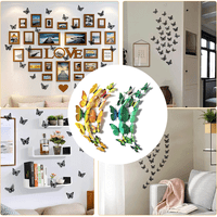 3D leptir zidni dekor, leptir ukrasi za kućnu sobu spavaće sobe - stil: stil 3