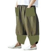 Leuncero Women cvjetne print harem hlače Kaprij baggy hlače casual široke pantalone za noge