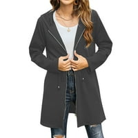 Ženska jakna sa kapuljačom Lagana zip up kaputi sa dugim rukavima, ležerna lagana odjeća sa džepovima