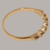 Britanska izrađena kruta 9k ružičasto zlato prirodno rubin ženski godišnjički prsten - Opcije veličine