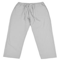 Gomelly Men Dno nacrtane hlače Modne pantalone Muški ležerni odmor Loungewear Solid Boja siva 4xl