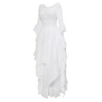 Haljine Gotska haljina Renesansna haljina za žene haljine Vintage čipka za haljinu B-bijeli medij