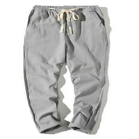 Pfysire muške pantalone za crtanje elastične hlače struka Ležerne dno duboko sivo 4xl