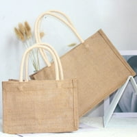 Burlap Tote torba za višestruke prehrambene prehrambene radove sa ručkama Ženska torba za kupovinu DIY-Friendly