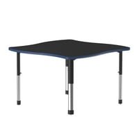 Correll Inc. Komercijalni Lamiante Top Couracrativni stol, 42x42 Obući crni granit crni hrom