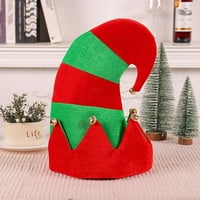 Cleance Bell Božićni šešir, Božićni proizvodi za ukrašavanje, prugasti ukrasi za patchwork kapu