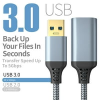 USB produžni kabel široko kompatibilan u pletenicu velike brzine prijenosa USB3. Muško do ženskog produžetka