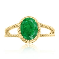 1. Carat je stvorio smaragdni prsten sa ovalnim oblikom u 10K čvrstih ruža, bijelog i žutog zlata