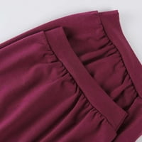 Žene T košulje Ležerne prilike ljetne majice kratki rukav V Vrući izrez Ties Bluza tamno ljubičasta