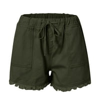 Ženske hlače Ležerne kratke hlače Ljeto nacrtavanje elastičnih struka Comfy kratko sa džepovima Dame
