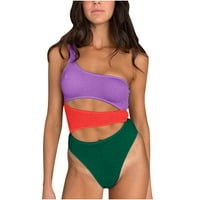 Modni ženski čvrsti boja za spajanje bez leđa seksi sve u jednom izduženom kupaćem kostimu bikini Swimsui