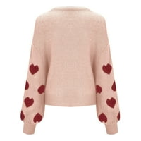 Zimski pad džempera za žene Ženske žene Valentinovo slatka ljubavna uzorka pleteni džemper mekan glatki
