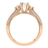 0. Carat 18K ružičasto zlato okruglo rezanje Diamond Dame Bridal Kamen zaručnički prsten CT