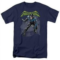 Trevco Batman-Nightwing - Odrasli kratkih rukava 18- TEE - mornarsko-mala