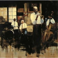Sullivan, Myles Crni moderni uokvireni muzej umjetnički print pod nazivom - Francuski četvrt jazz