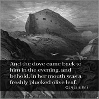 Biblijski stih citiraj genesis 8:11, gustave dore - golubica je poslala od arka od strane Artsyquotes