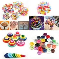 Eyicmarn multi-boja šivaći okrugli gumbi, rupe za dječje djevojke DIY zanatski naljepnici, učenje igračka