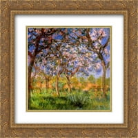 Claude Monet Matted Gold Ornate uramljeni umjetnički otisak 'Giverny u proljeće'