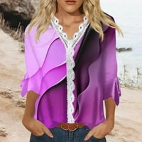 Usmixi prodaja ženskih vrhova ženske pulover jesen seksi čipkasti patchwork flared rukava plus lagana