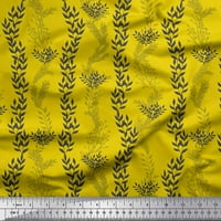 Soimoi Yellow Georgettte viskoza Tkanini šablon ostavlja dekor tkaninu Široko drvo