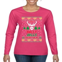 Imajte holi božićni ružni božićni džemper ženska grafička majica dugih rukava, crvena, 2xl