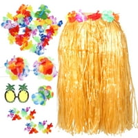 Set Havajska suknja Garland narukvica Bikini Top Hawaian Outfits za žene