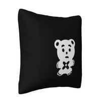 Dekorativni jastuk, crni zli medvjed kvadratni kauč ukrasni pleteni jastuk, 26 x26