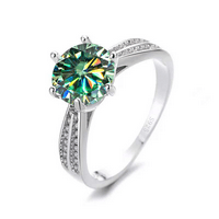 Žuti plavi ružičasti moissanite dijamantni prstenovi za žene 1ct d boja moissanite zaručničke prstenove