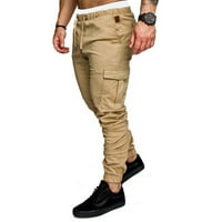 Imcute Muškarci Ležerne prilike Duge hlače Twill Jogger Hip Hop Elastični sportovi Slim Fit Stretch
