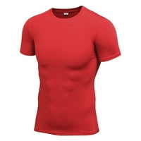 Muški majice Aktivni rastezljivi brzi suhi Slim Fit Trening Wear Sport Teret majica Red XXL