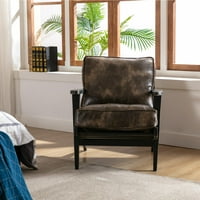 Fotelja sa drvenim okvirom i uklonjivim jastukom, dnevni boravak akcentna stolica, stolica za odmor