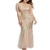 Hait Ladies Ball Gown Bodycon Party Long Haljina Fishtail Maxi haljine Žene Sequin Gold 2xL