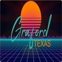 Graford Texas Vinil Decal Stiker Retro Neon Dizajn
