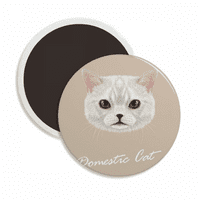 Bijela domaći mačka kućna ljubimca okrugla cerac frižider magnet zadržava ukras