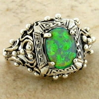 Sterling srebrni prsten Victorian Style Lab-Created Opal # 228z