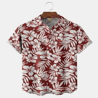 Muška majica Havajska majica Regularna Fit Casual Chort rukava s majicama dolje Summer Ležerne majice