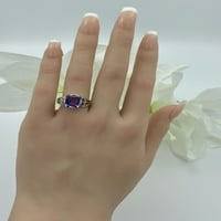 2. Carat Amethyst Antique Style Sterling Silver Ring 851Z