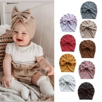 Čvrsta vafla kukičana pletena luk za bebe Hat Turban novorođenčad panila za glavu za glavu za dijete